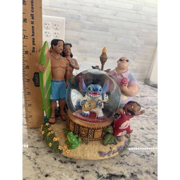 Disney Exclusive Lilo & Stitch as Elvis Musical Snow Globe Aloha Authentic - Picture 7 of 8